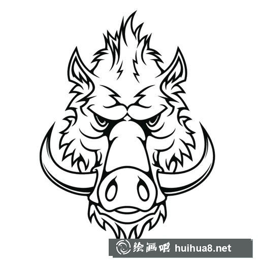 疣豬頭怎么畫，簡(jiǎn)筆畫疣豬頭的畫法（二）