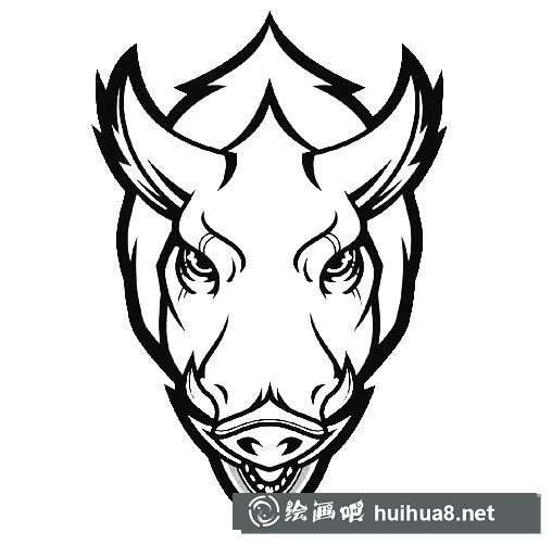 疣豬頭怎么畫，簡(jiǎn)筆畫疣豬頭的畫法（三）