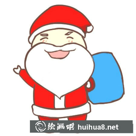 彩色的圣誕老人簡筆畫步驟教程