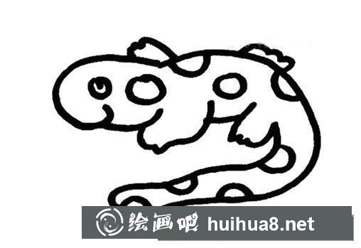 山椒魚(大鯢)簡筆畫圖片