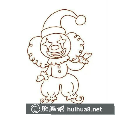 小丑簡筆畫圖片