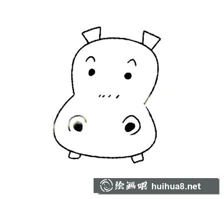 河馬簡筆畫第二步