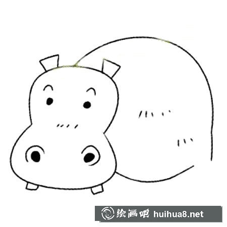 河馬簡筆畫第三步