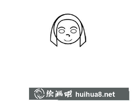 卡通修女簡筆畫步驟教程