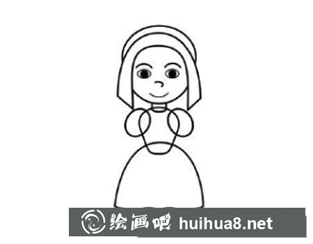 卡通修女簡筆畫步驟教程