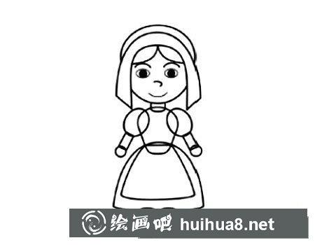 卡通修女簡筆畫步驟教程