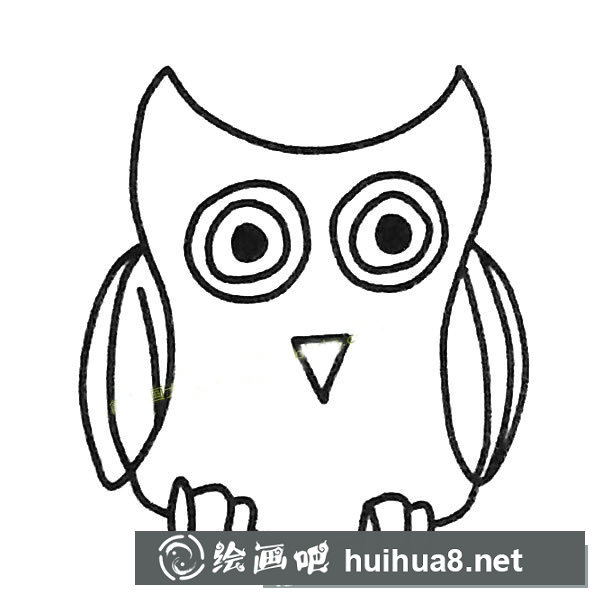 貓頭鷹簡(jiǎn)筆畫圖片