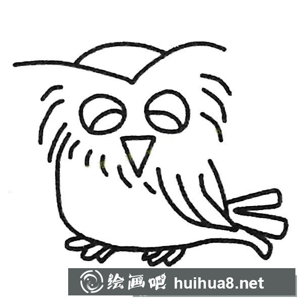 貓頭鷹簡(jiǎn)筆畫圖片