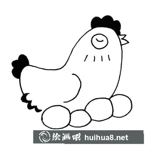 母雞簡筆畫圖片