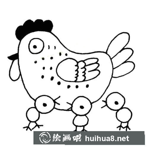 母雞簡筆畫圖片