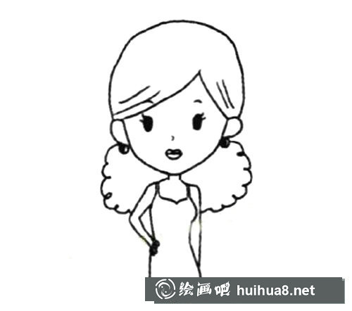 女青年簡筆畫