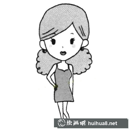漂亮的女生簡筆畫步驟圖片