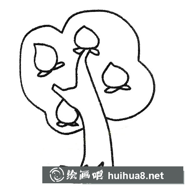 兒童簡筆畫大全 不同的桃樹簡筆畫畫法