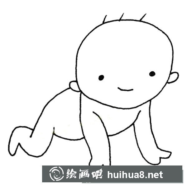 一組可愛的小嬰兒簡筆畫圖片