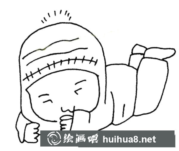 一組可愛的小嬰兒簡筆畫圖片
