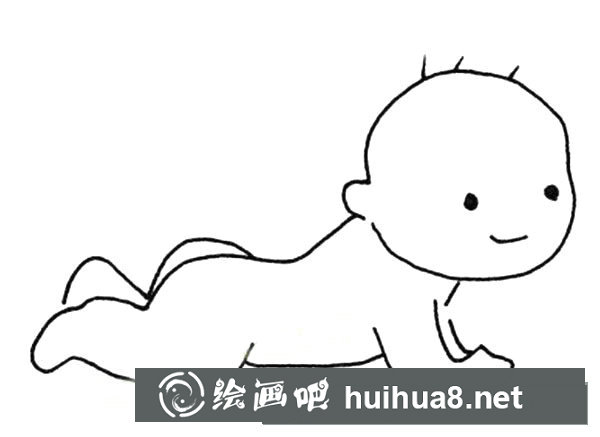 一組可愛的小嬰兒簡筆畫圖片