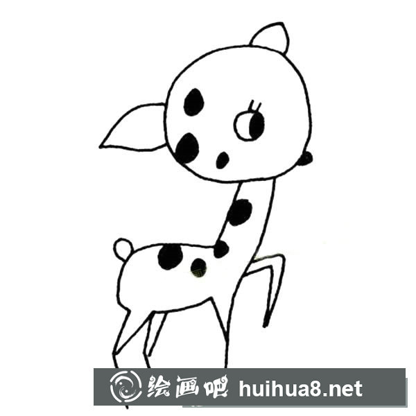 一組可愛的梅花鹿簡筆畫圖片