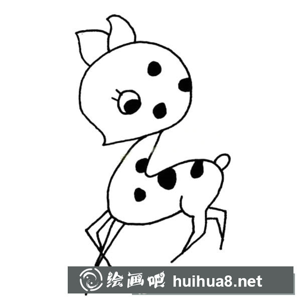 一組可愛的梅花鹿簡筆畫圖片