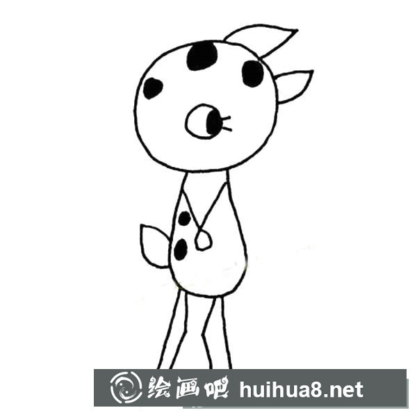 一組可愛的梅花鹿簡筆畫圖片