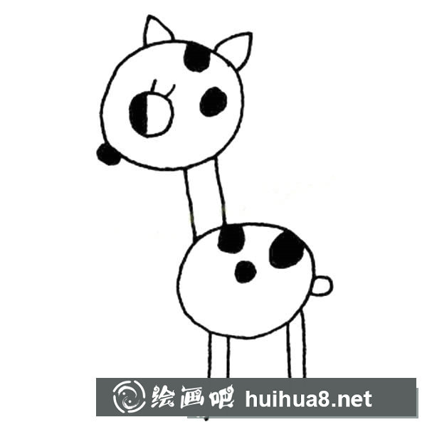一組可愛的梅花鹿簡筆畫圖片
