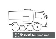 兒童繪簡筆畫掃路車圖示