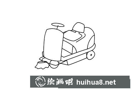 兒童簡筆畫掃路車的簡筆畫圖片