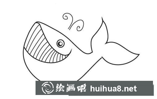 微笑的鯨魚簡(jiǎn)筆畫圖片
