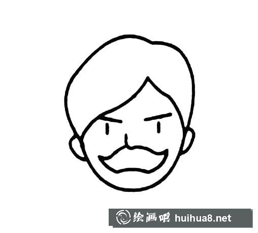 大胡子男人頭像簡筆畫