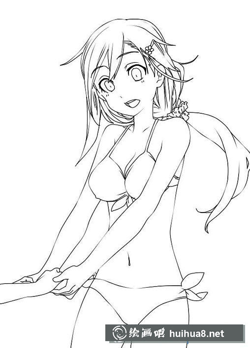 夏日海灘泳裝女孩