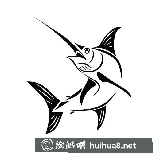大馬林魚簡筆畫圖片