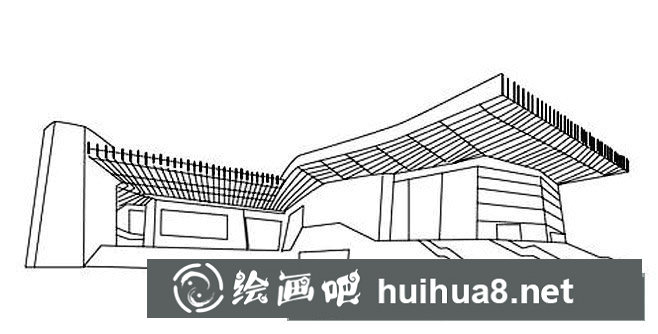 青島大劇院簡筆畫