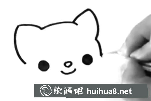 小貓簡筆畫步驟三