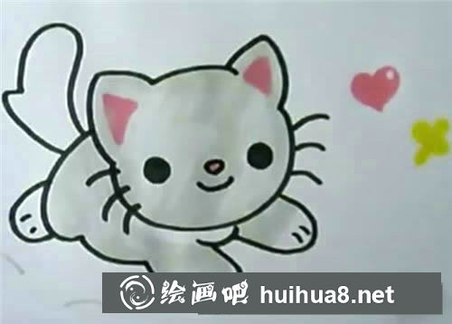 小貓簡筆畫步驟七