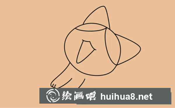 小貓簡(jiǎn)筆畫(huà)第四步