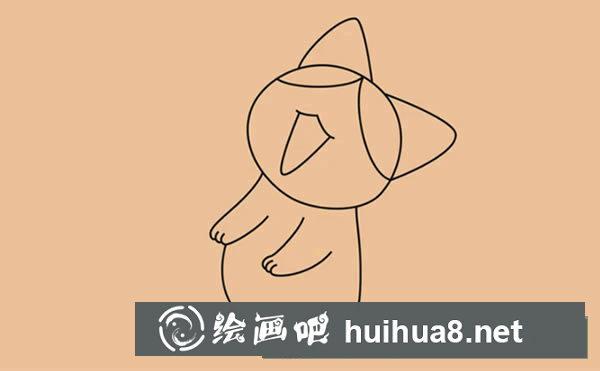 小貓簡(jiǎn)筆畫(huà)第五步