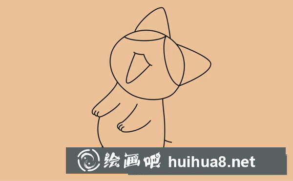 小貓簡(jiǎn)筆畫(huà)第六步