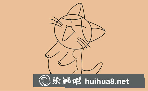 小貓簡(jiǎn)筆畫(huà)第八步