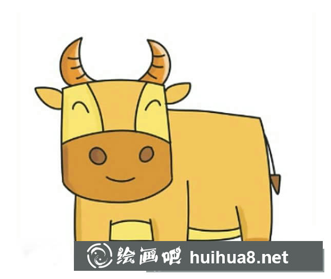 大黃牛簡(jiǎn)筆畫的畫法步驟圖