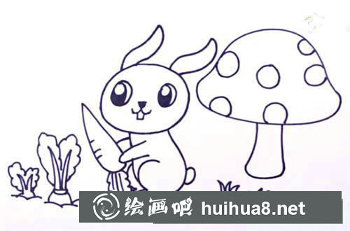 偷蘿卜的兔子簡(jiǎn)筆畫步驟教程