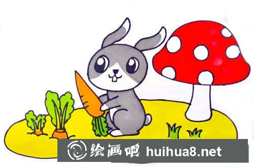 偷蘿卜的兔子簡(jiǎn)筆畫步驟教程