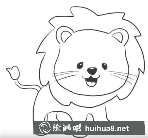 怎樣畫可愛的獅子簡筆畫圖片