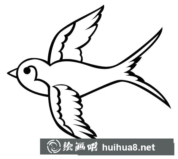 簡筆畫小燕子，飛行的小燕子簡筆畫圖片01
