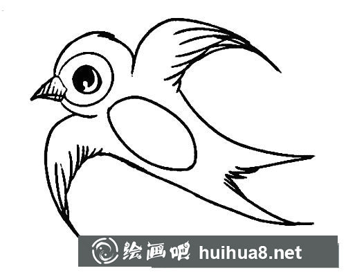 簡筆畫小燕子，飛行的小燕子簡筆畫圖片03