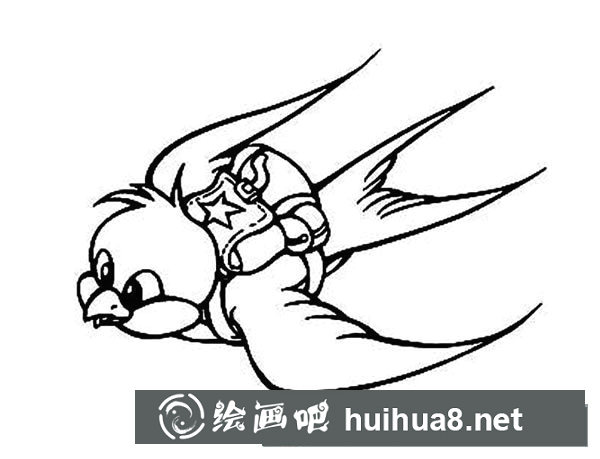 簡筆畫小燕子，飛行的小燕子簡筆畫圖片09