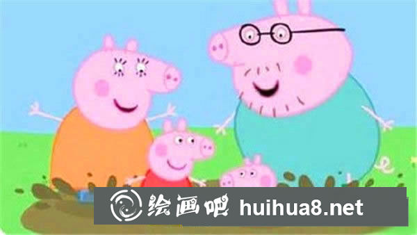 小豬佩奇一家人簡(jiǎn)筆畫