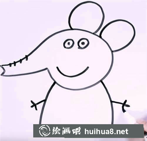 大象艾米麗簡筆畫 大象艾米麗簡筆畫步驟圖片教程