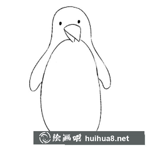 簡筆畫企鵝的畫法步驟圖片