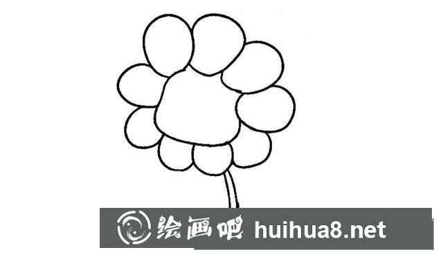 6步畫可愛的卡通向日葵簡筆畫