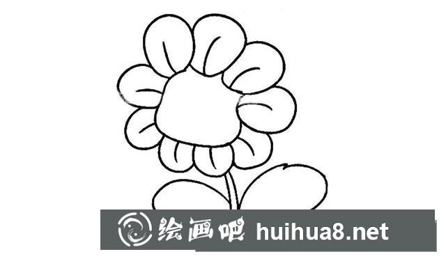 6步畫可愛的卡通向日葵簡筆畫