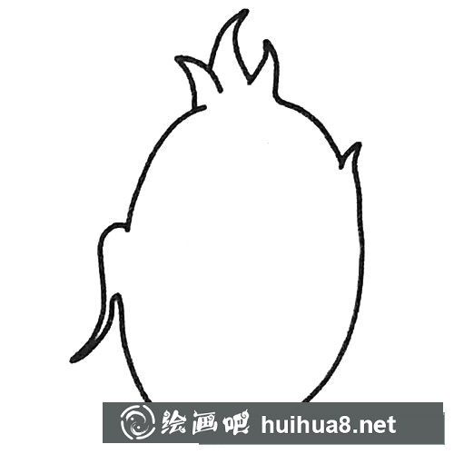 卡通火龍果簡筆畫的畫法步驟圖